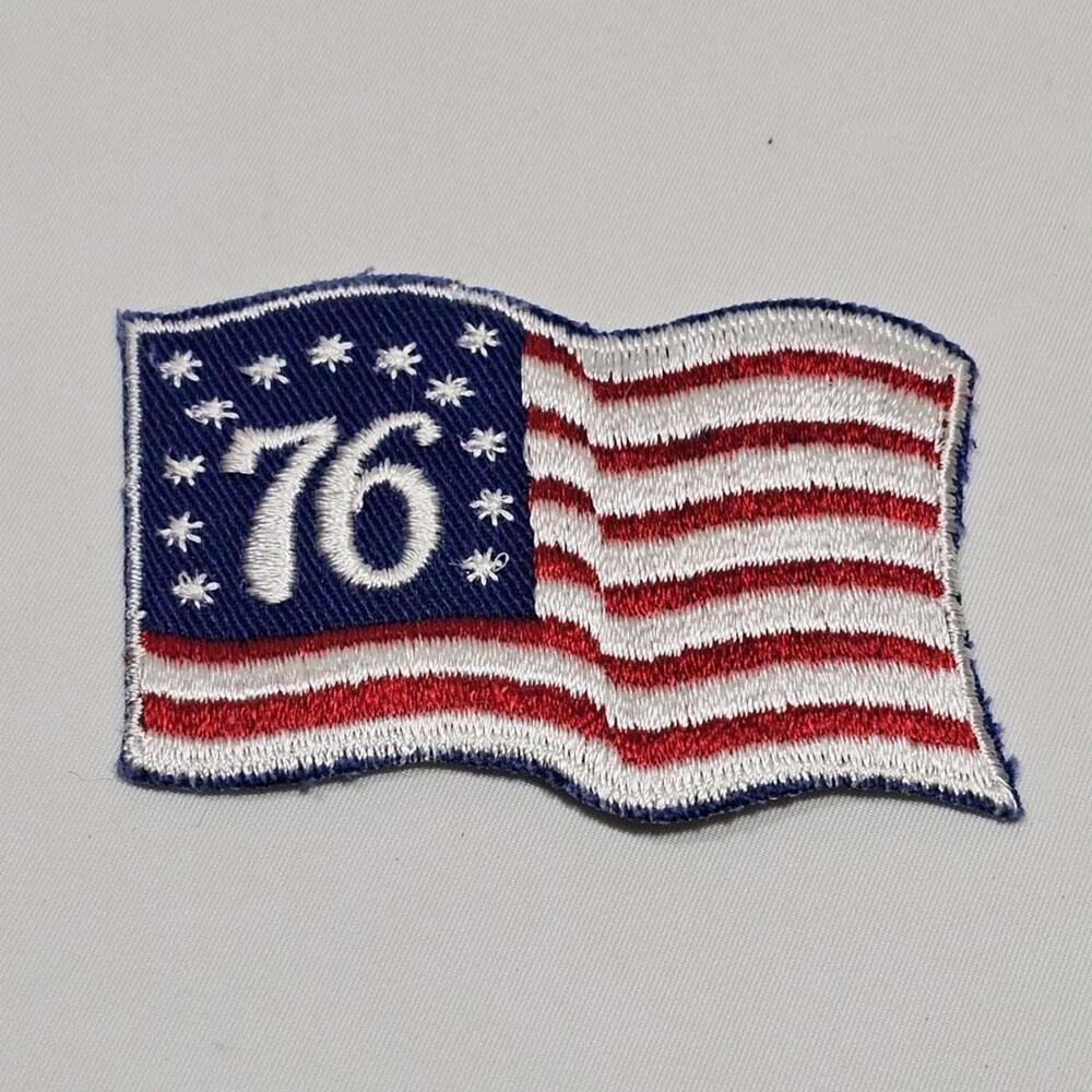Vtg American '76 Waving Flag 1776 Embroidered Patch Revolution Memorial Sew On